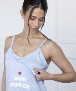 27851 -  Camisón maternal de jersey con mañanita y taza de lactancia